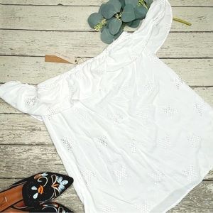 Mustard Seed Embroidered Off The Shoulder Top